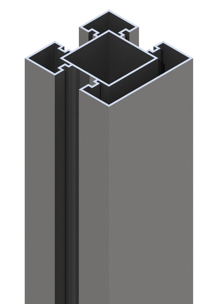 ALUMINIUM EINDPAAL 270CM (7X7CM) - VOOR COMPOSIET MET AFDEKKAP