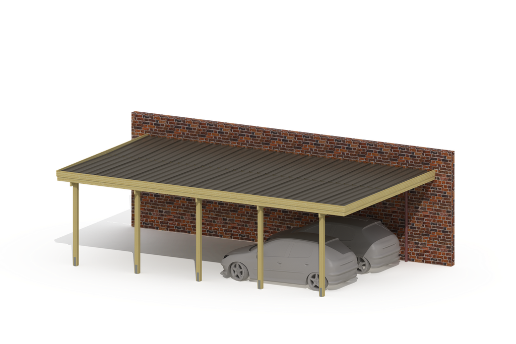 AANBOUW CARPORT 910X540CM - STAAL