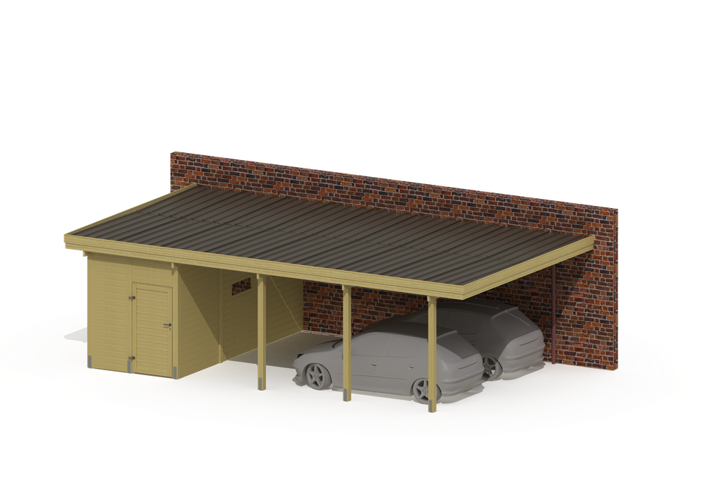 AANBOUW CARPORT MET BERGING 910X545CM