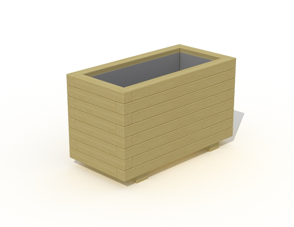 BAC A FLEURS EN POUTRES 100X50X60CM