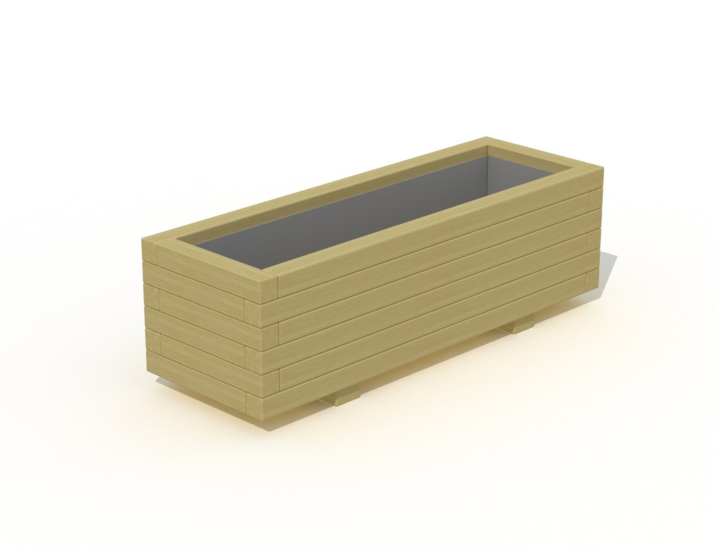 BAC A FLEURS EN POUTRES 147X50X46CM