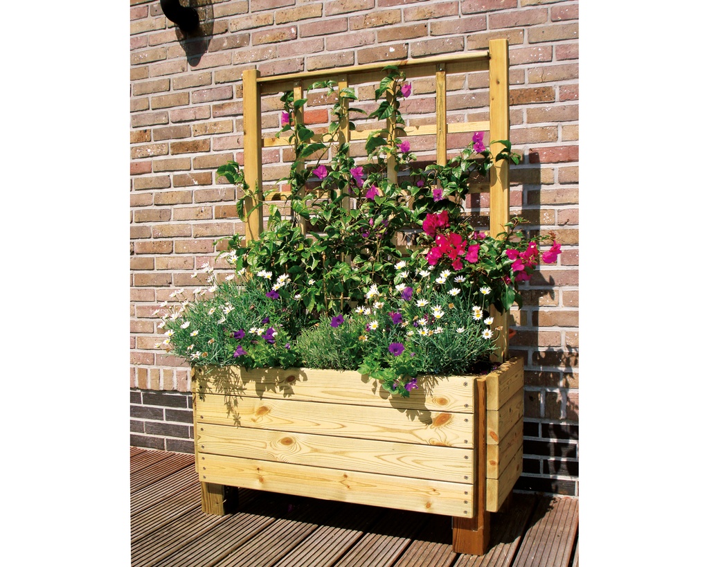 BAC A FLEURS AVEC TREILLIS 100X100X150CM - EN KIT