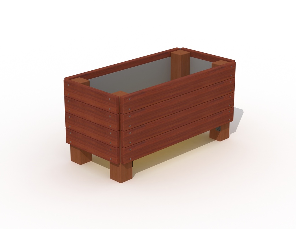 BLOEMBAK HORIZONTALE PLANKEN HARDHOUT 100X50X50CM