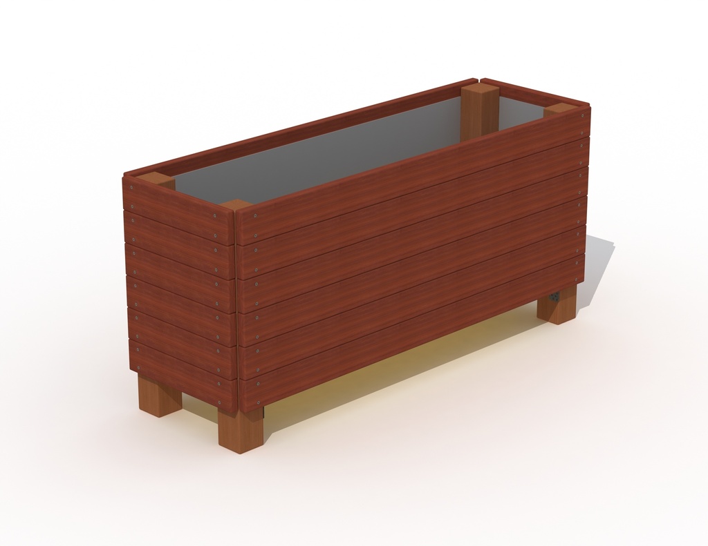 BLOEMBAK HORIZONTALE PLANKEN HARDHOUT 150X50X70CM