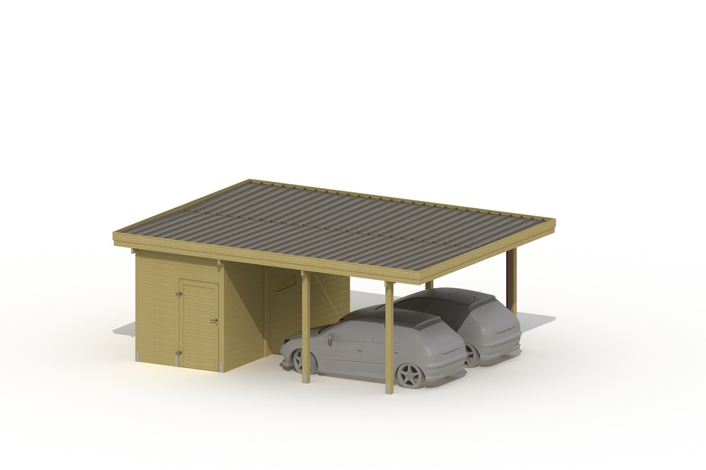 CARPORT MET BERGING 710X545CM - STAAL