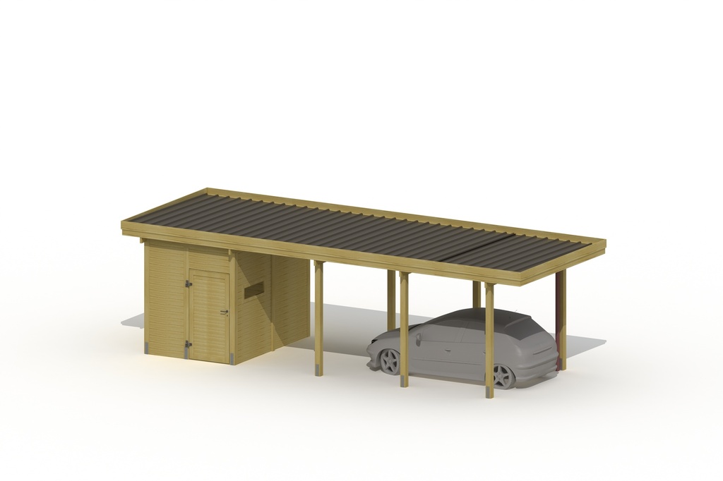 CARPORT MET BERGING 910X335CM -STAAL