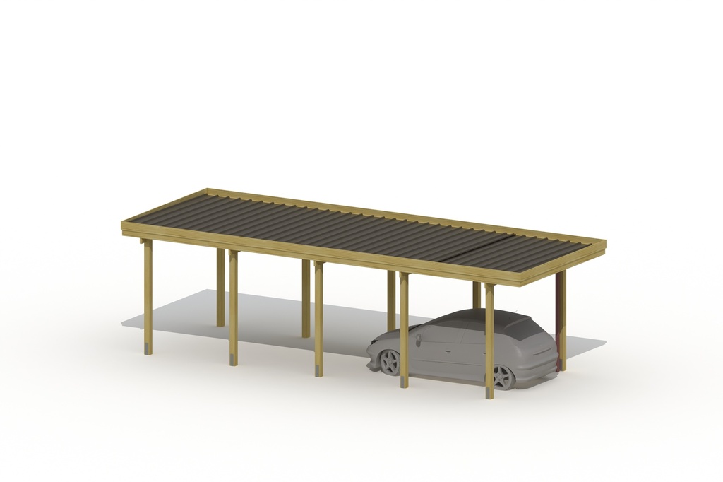 CARPORT INDEPENDANT C510 910X335CM TOLE + 3 TRANSLUCIDES