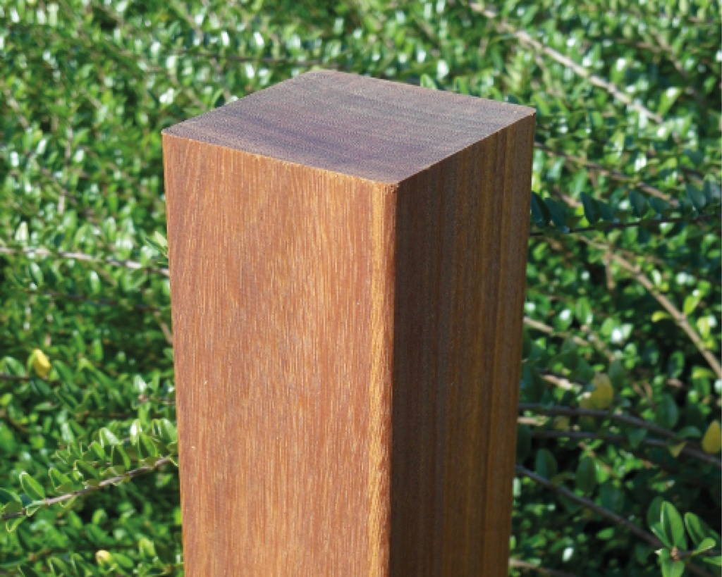 ONGEPUNTE VIERKANTPALEN PADOUK 270CM (9X9CM)