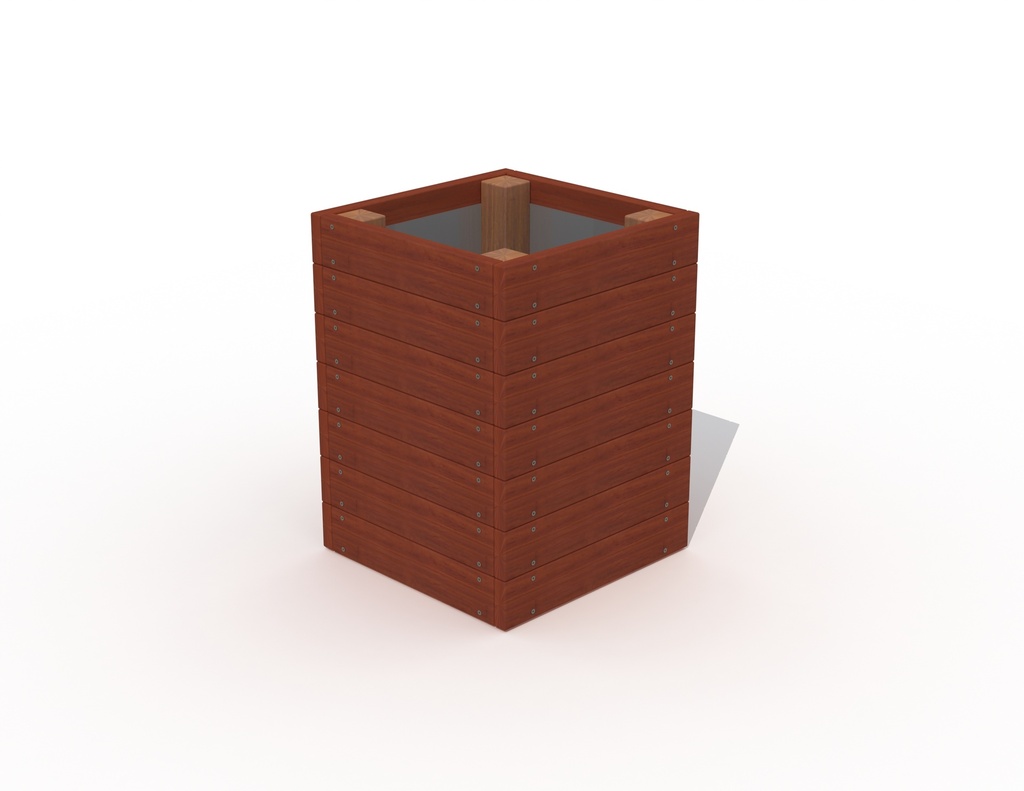 BAC A FLEURS QUADRO BOIS TROPICAL 50X50X67CM