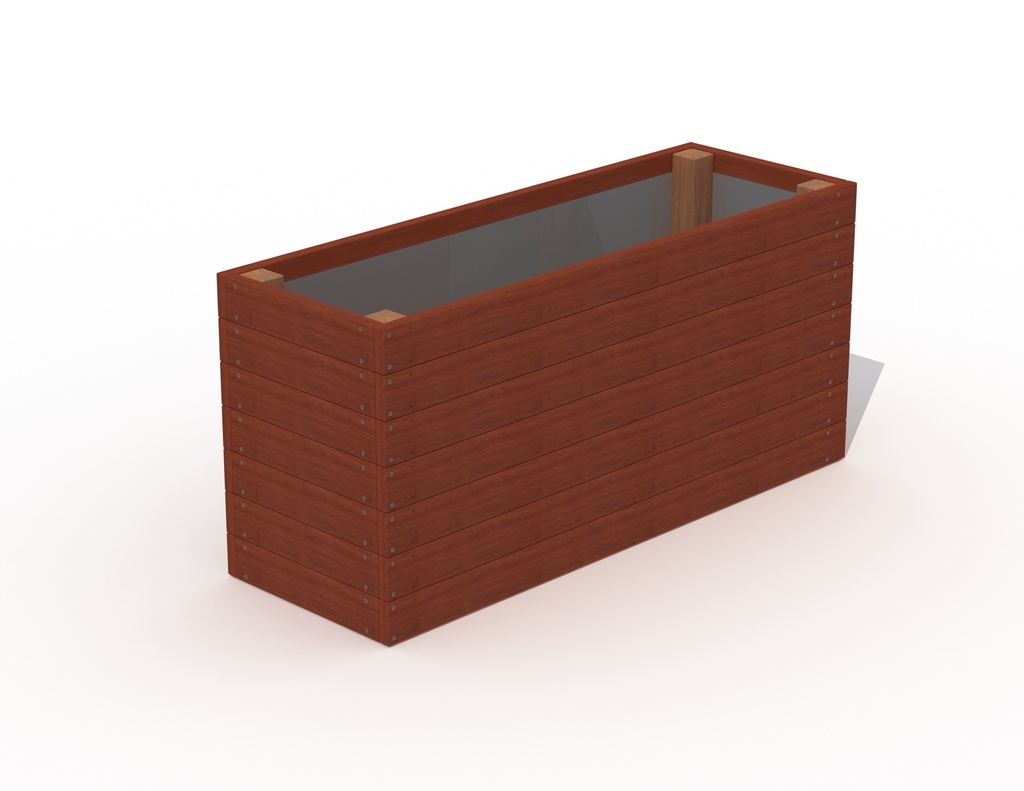 QUADRO BLOEMBAK HARDHOUT 150X50X67CM - BOUWPAKKET