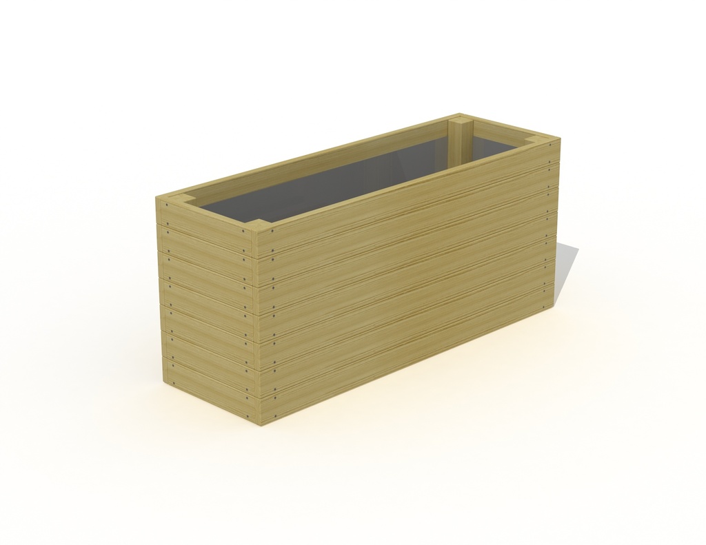 BAC A FLEURS QUADRO EN PIN 150X50X67CM - EN KIT