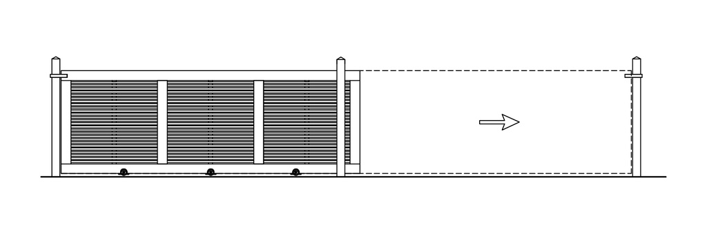 PORTAIL COULISSANT HORIZONTAL SKYLINE RAIL 440/480 POTEAUX