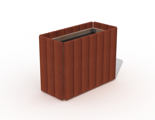 [H651*] BLOEMBAK VERTICALE PLANKEN HARDHOUT 97X45X70CM 