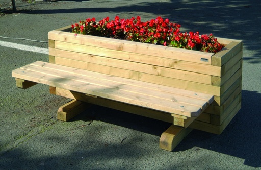 [P635A] BLOEMBAK + 1 AANGEBOUWDE ZITBANK 147X94X63CM